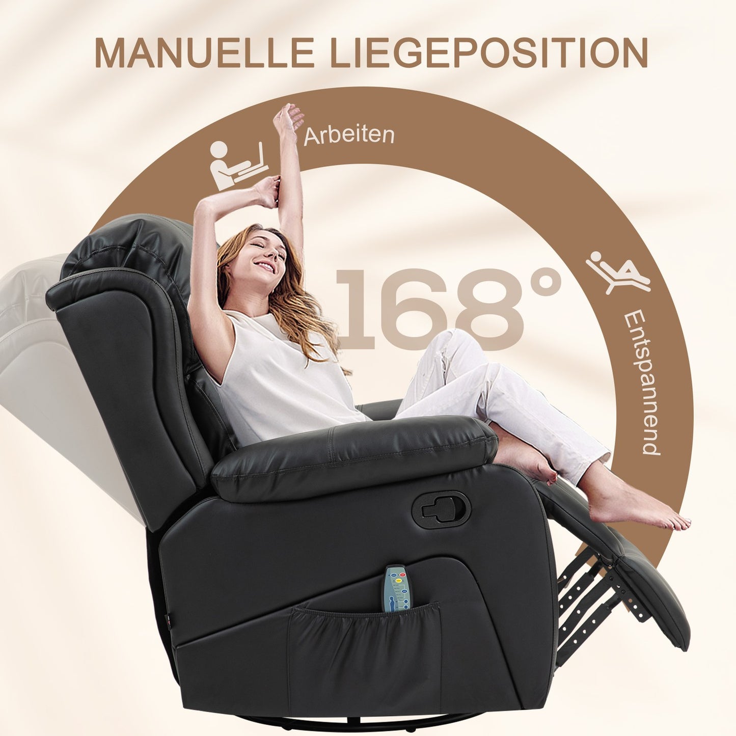Electric recliner with massage and heating function