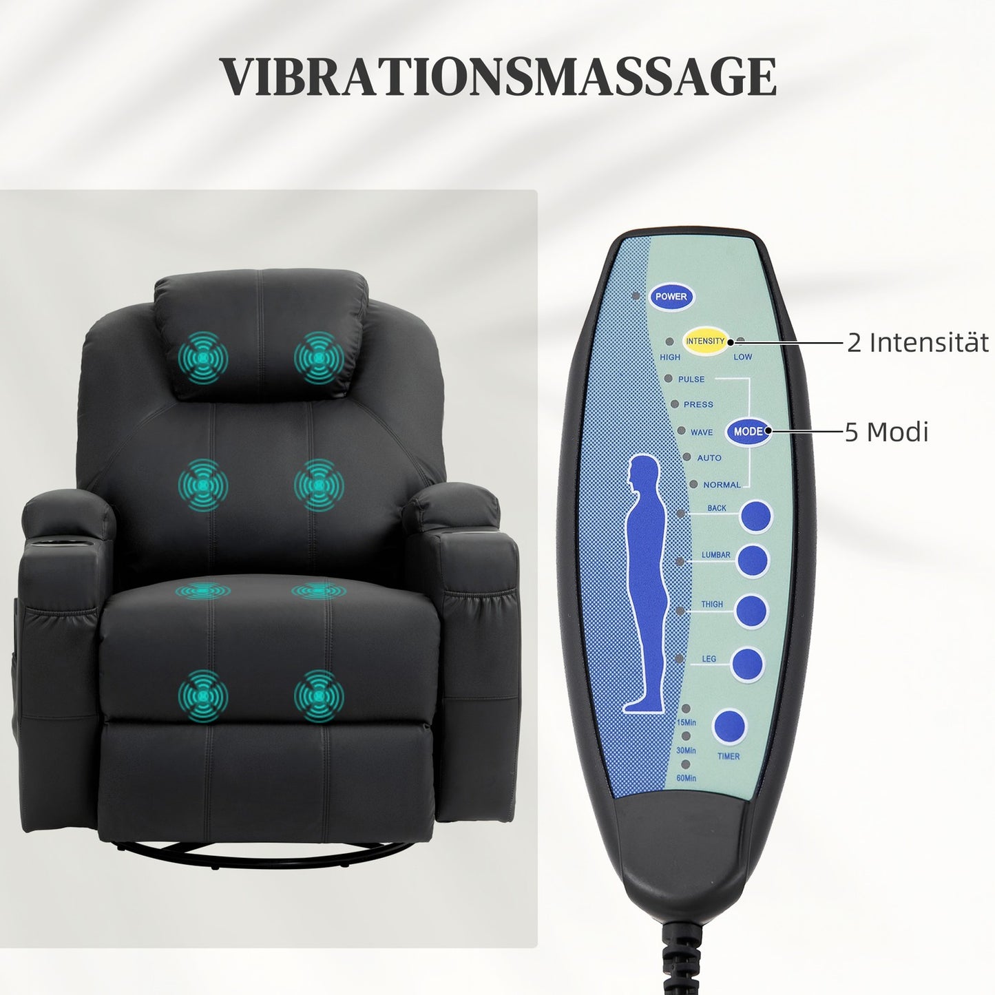 Electric recliner with massage and rocking function