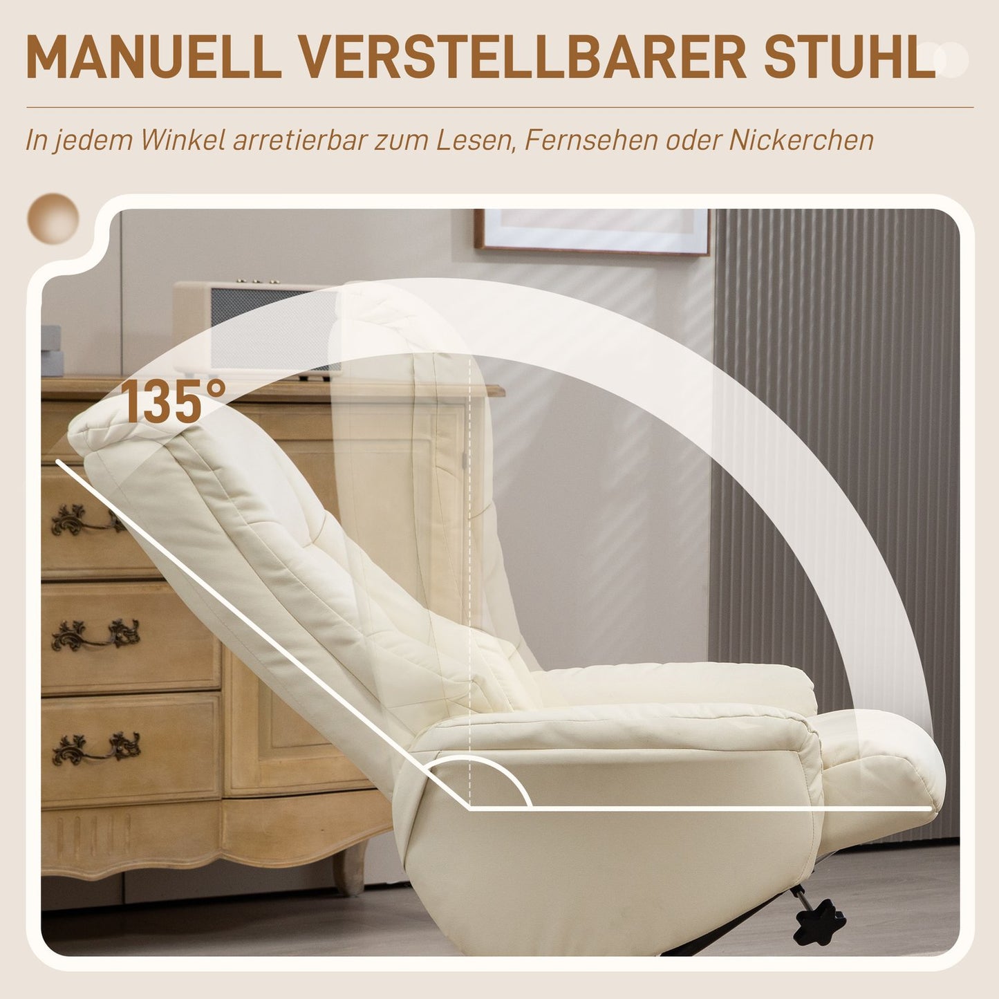 Lounger with rocker & high backrest for living room