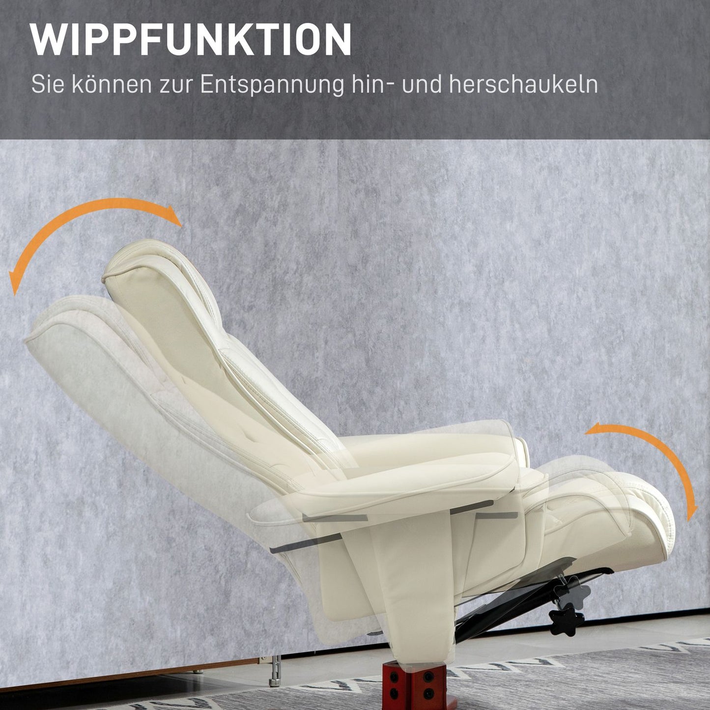 Lounger with rocking and lying function, cream
