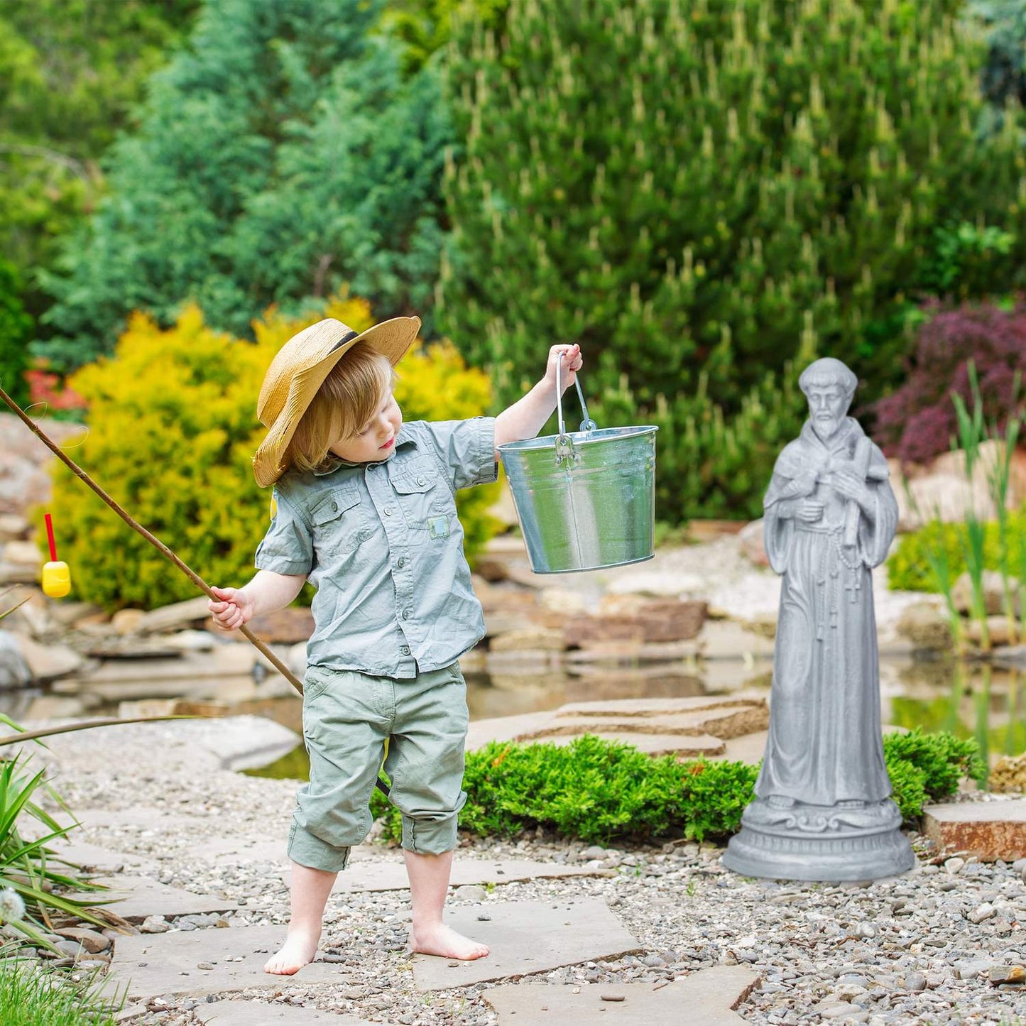 Religious garden statue