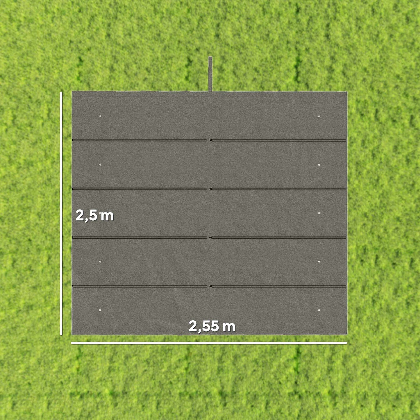 Replacement Canopy for 3x3m Pergola, Light Grey, Polyester