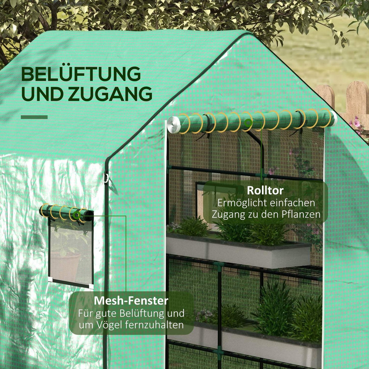 Greenhouse replacement film with UV protection, 140x143x190 cm