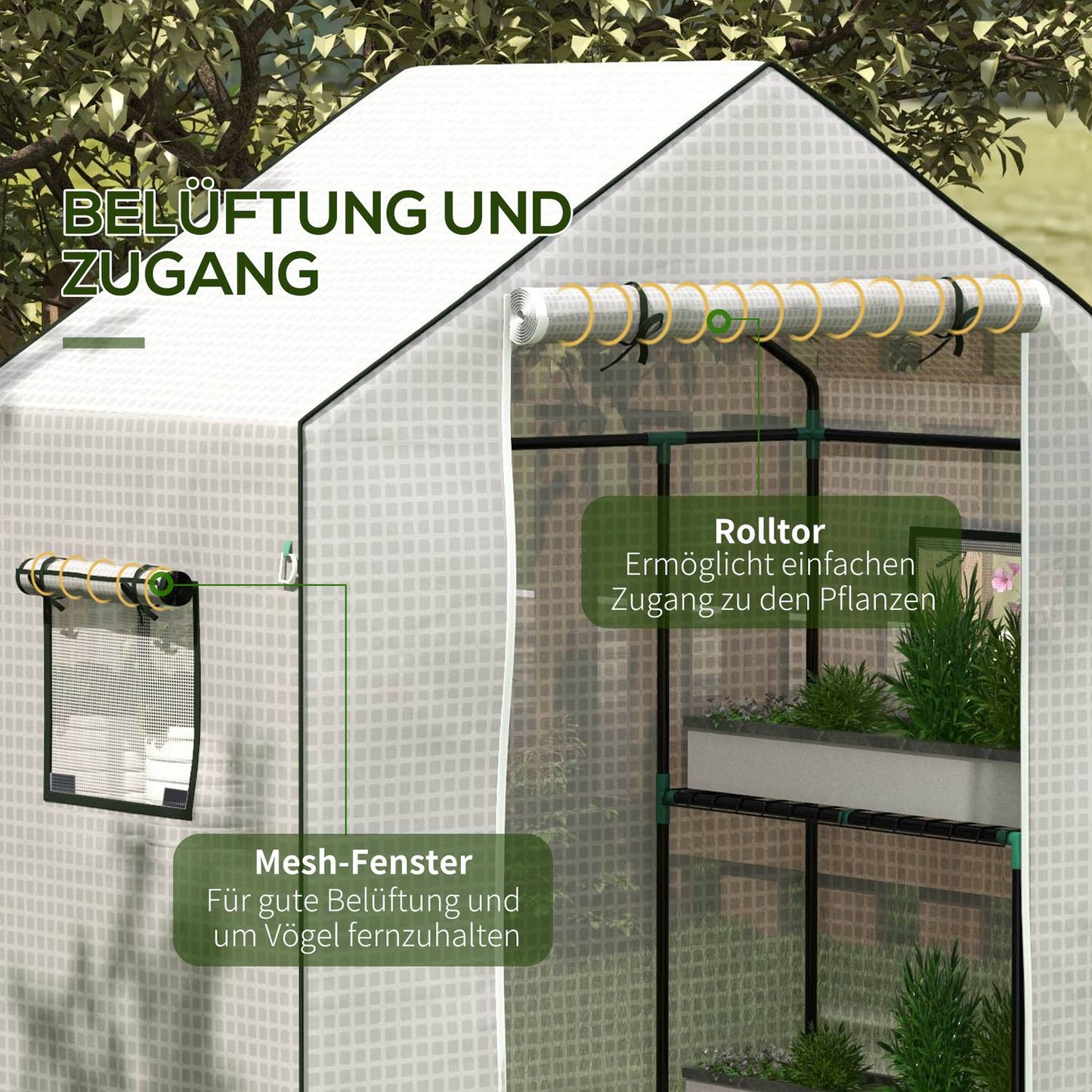 Greenhouse film replacement cover with UV protection, 140x73x190 cm