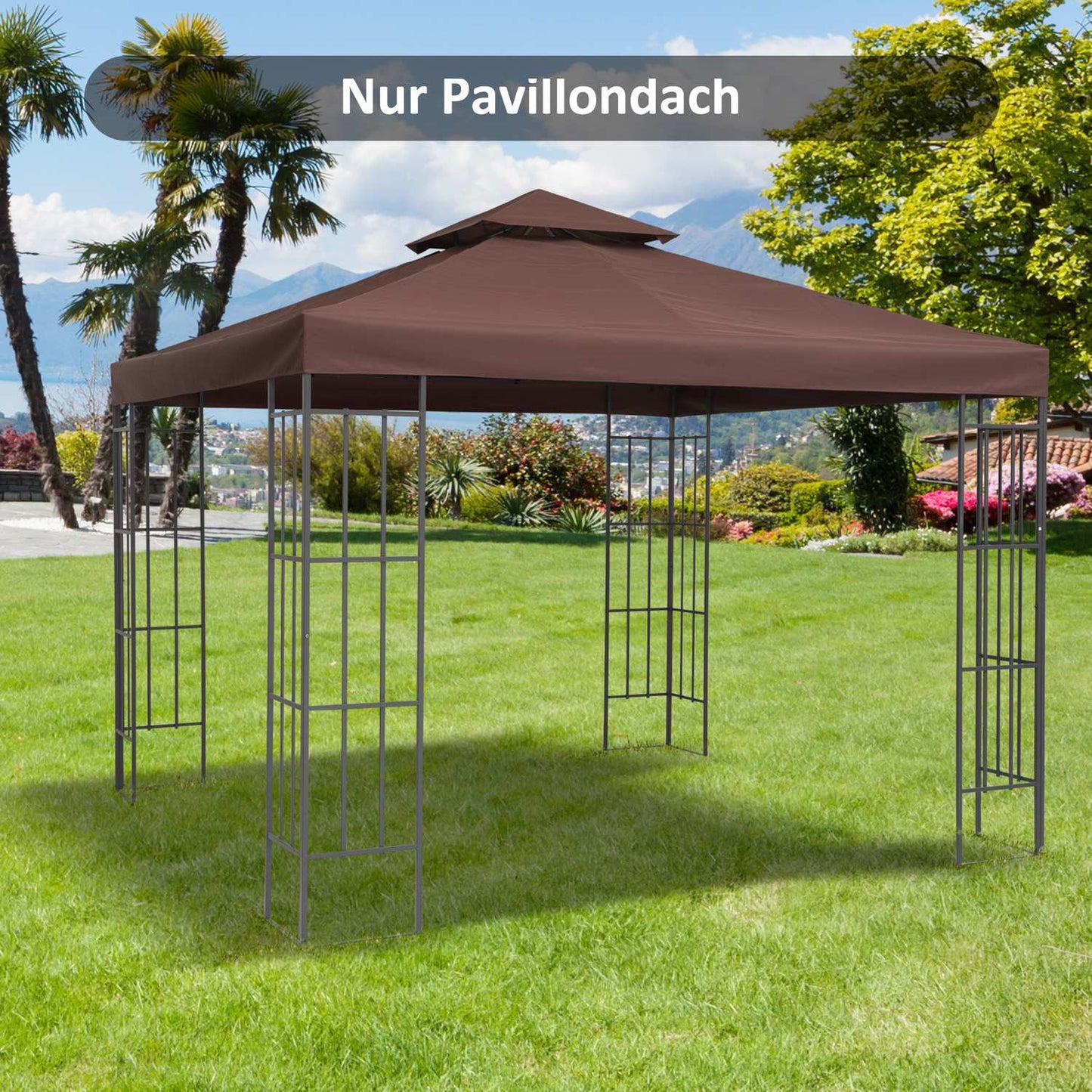 3x3M Coffee Replacement Canopy For Metal Gazebo - Polyester