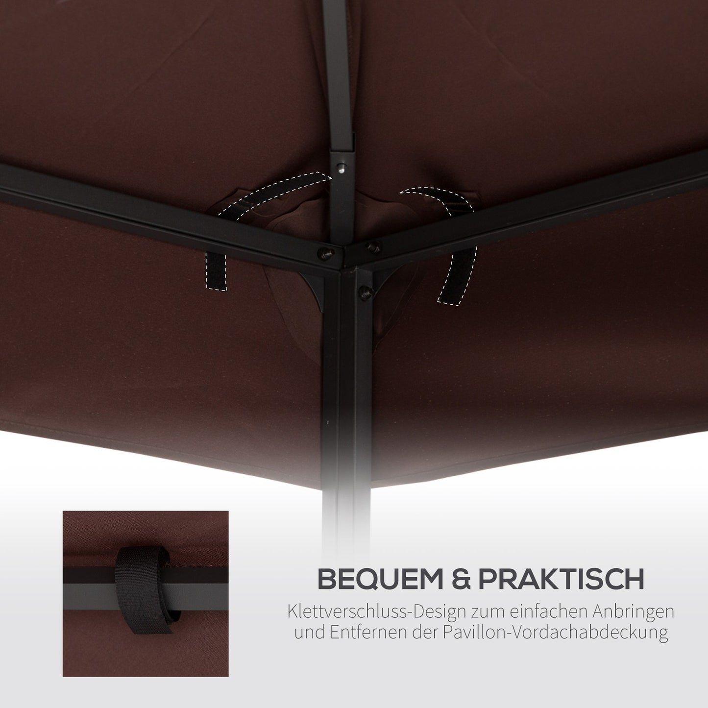 3x3M Coffee Replacement Canopy For Metal Gazebo - Polyester