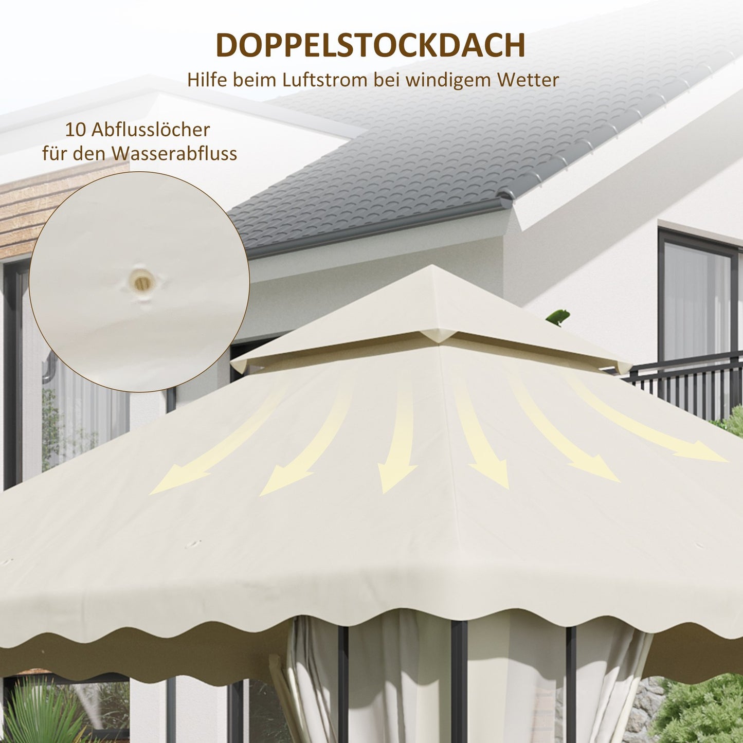 Replacement roof for garden pavilion, 3x3M, Cream white cover