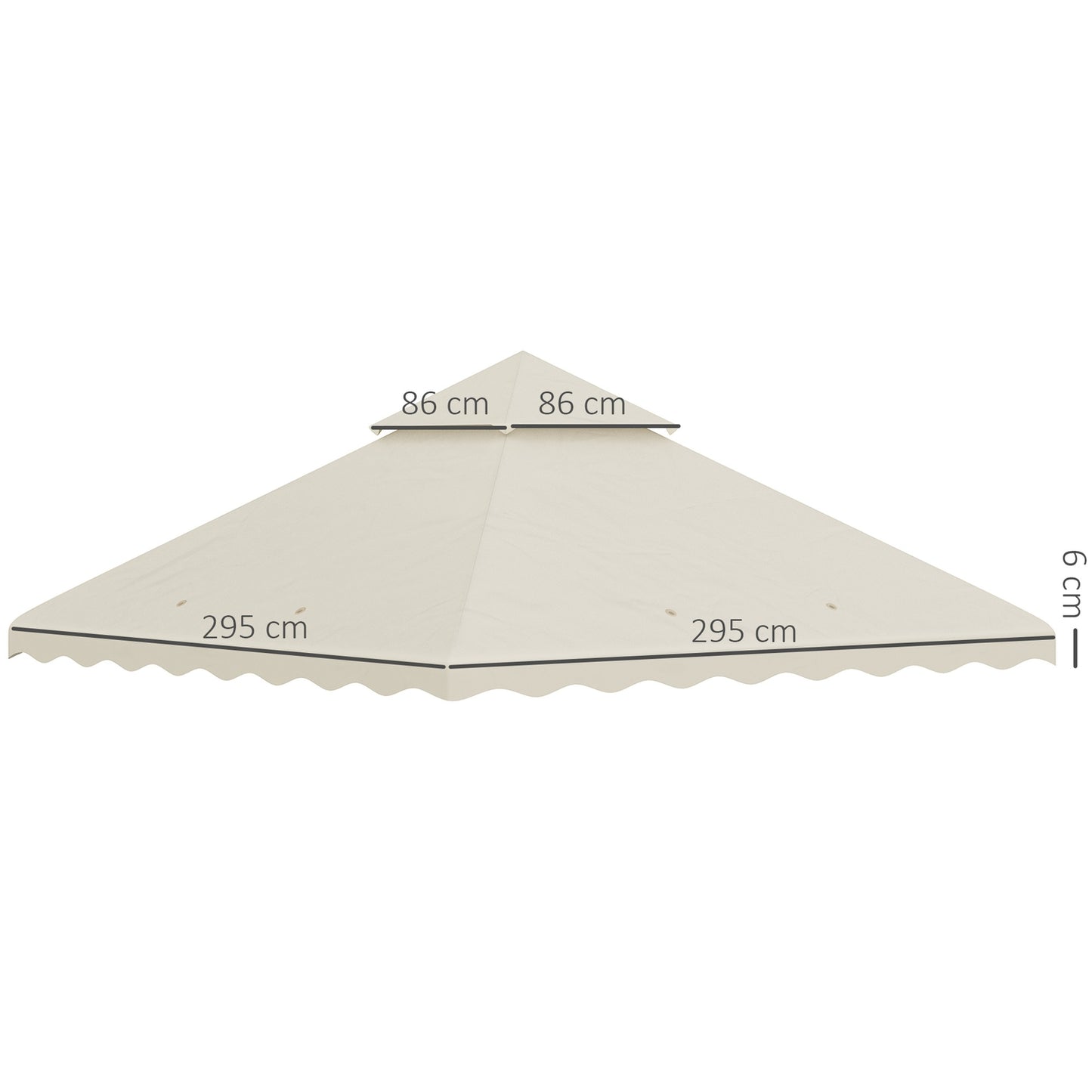 Replacement roof for garden pavilion, 3x3M, Cream white cover