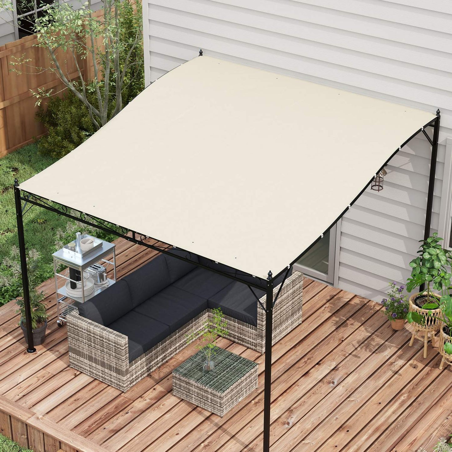 Pergola Canopy 297x243cm, UV protection, Beige