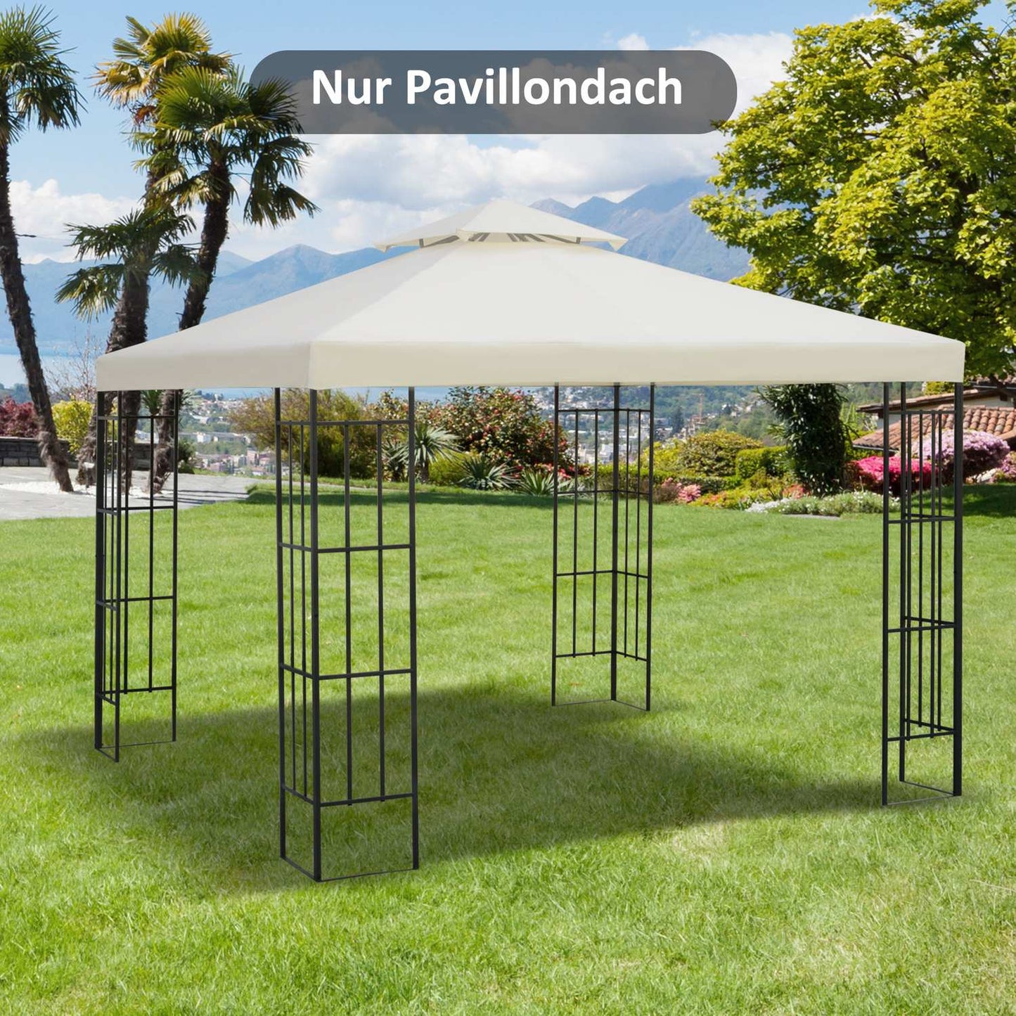 Metal Gazebo Replacement Roof, 3x3M, Cream Polyester