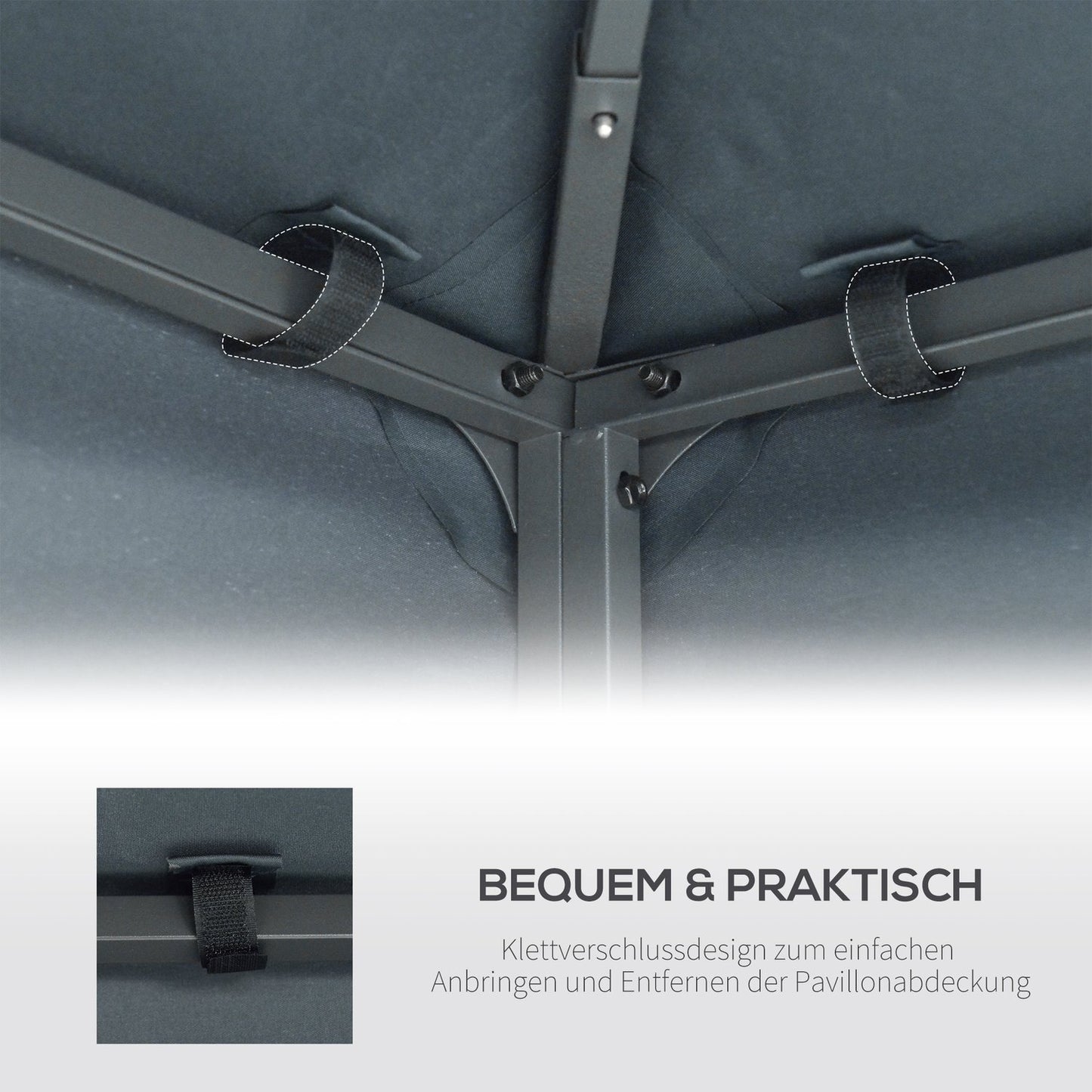 Carbon gray polyester roof for 3x3M Metal Gazebo