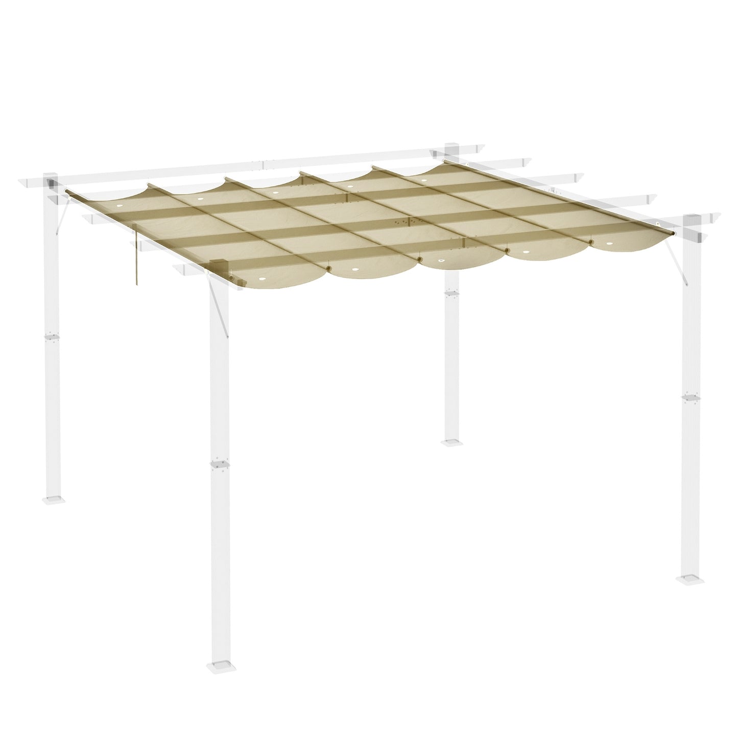 Waterproof retractable pergola roof 4x3m, Beige