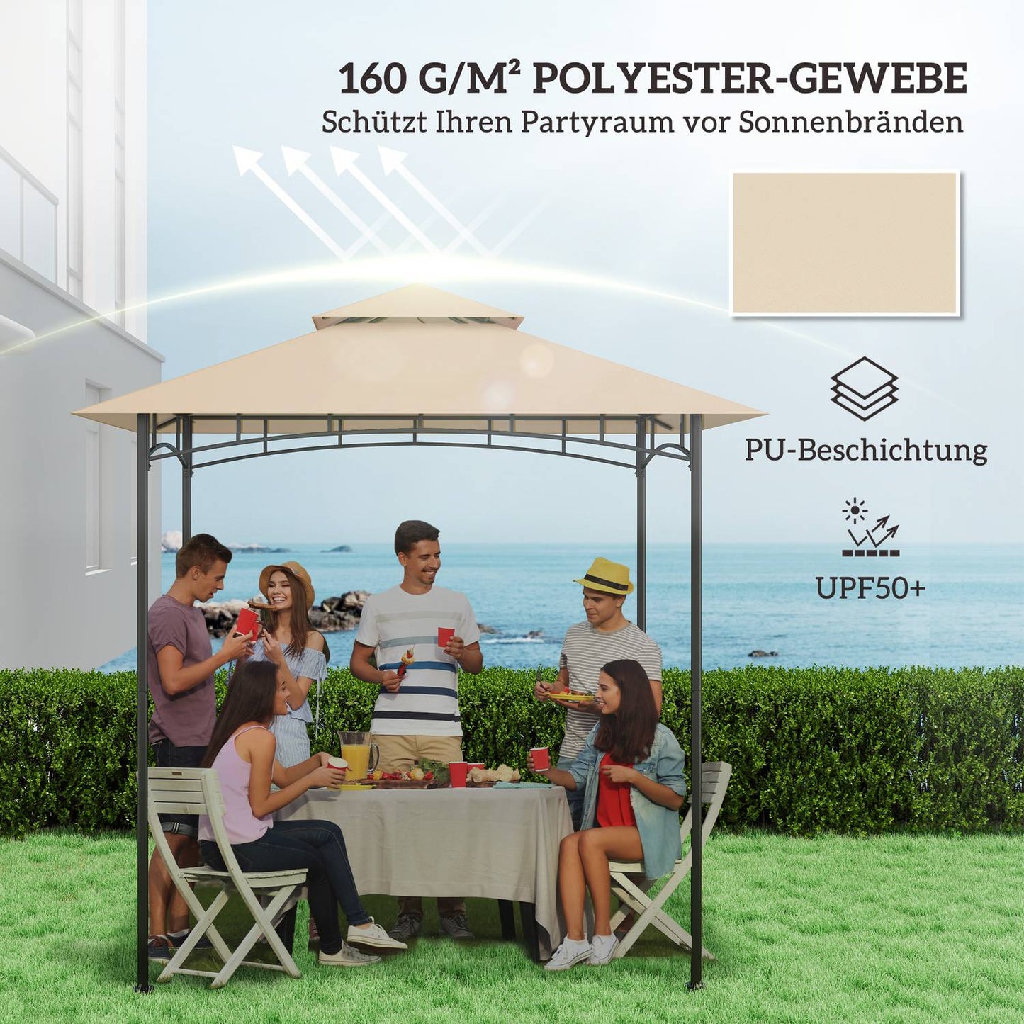 BBQ Gazebo Replacement roof, 1.5m x 2.4m, waterproof