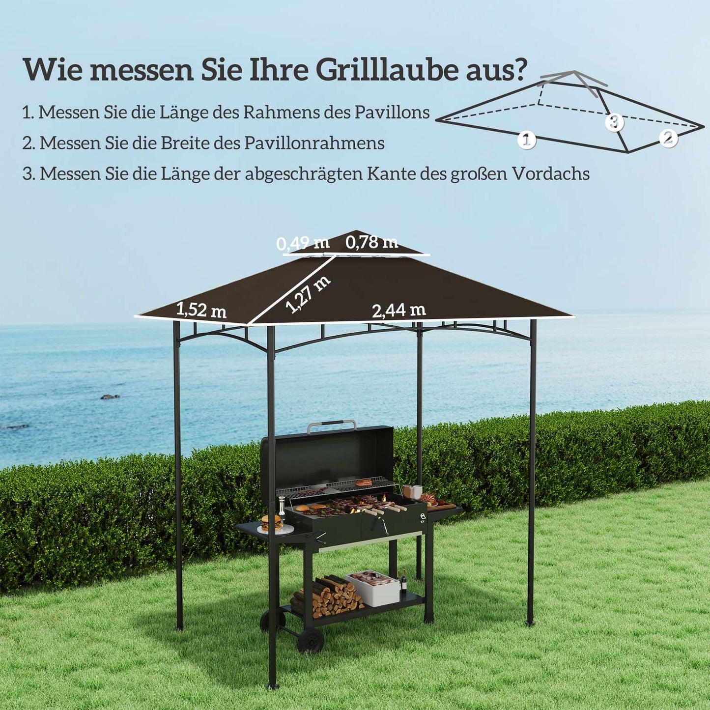 BBQ Gazebo Replacement roof, double level, water resistant