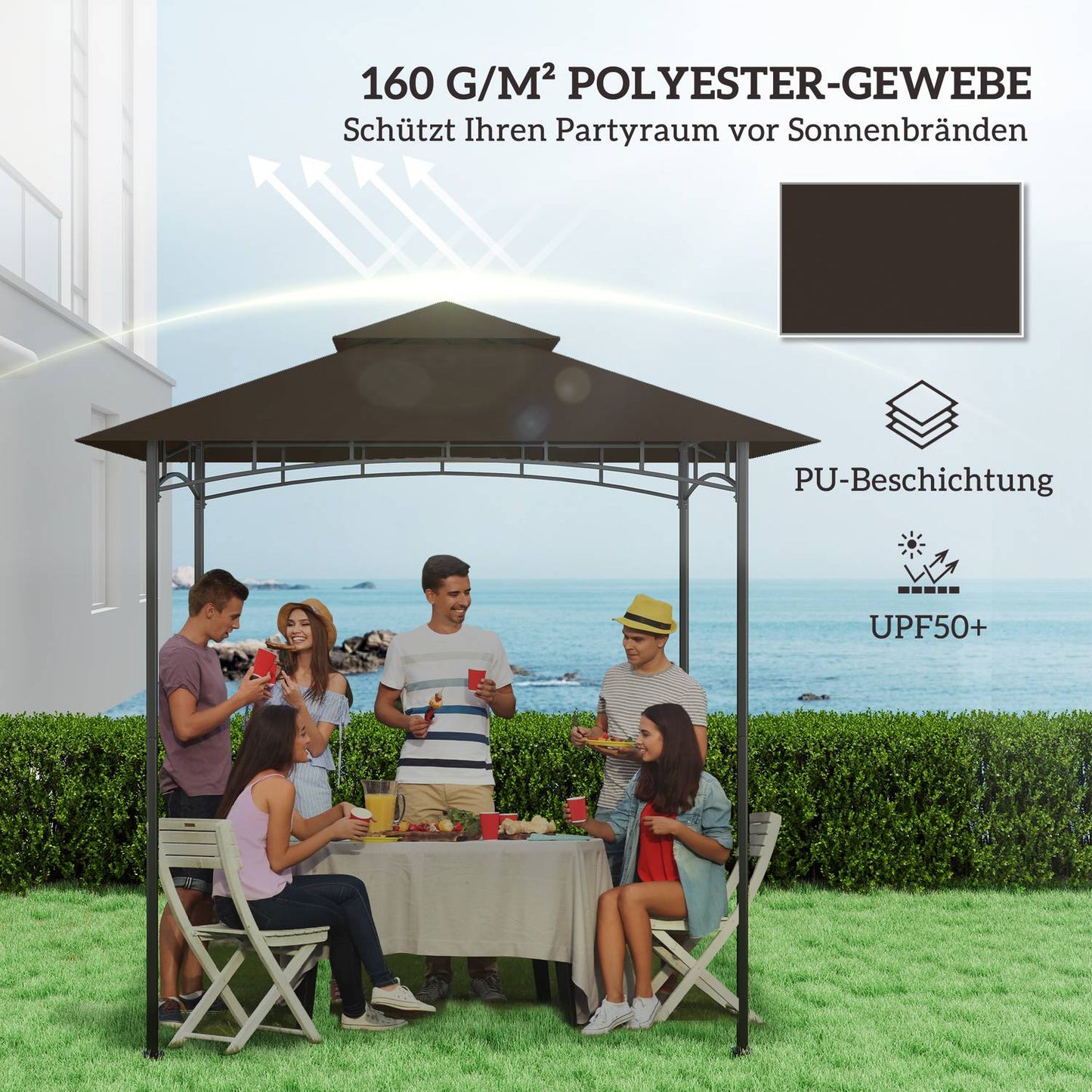 BBQ Gazebo Replacement roof, double level, water resistant