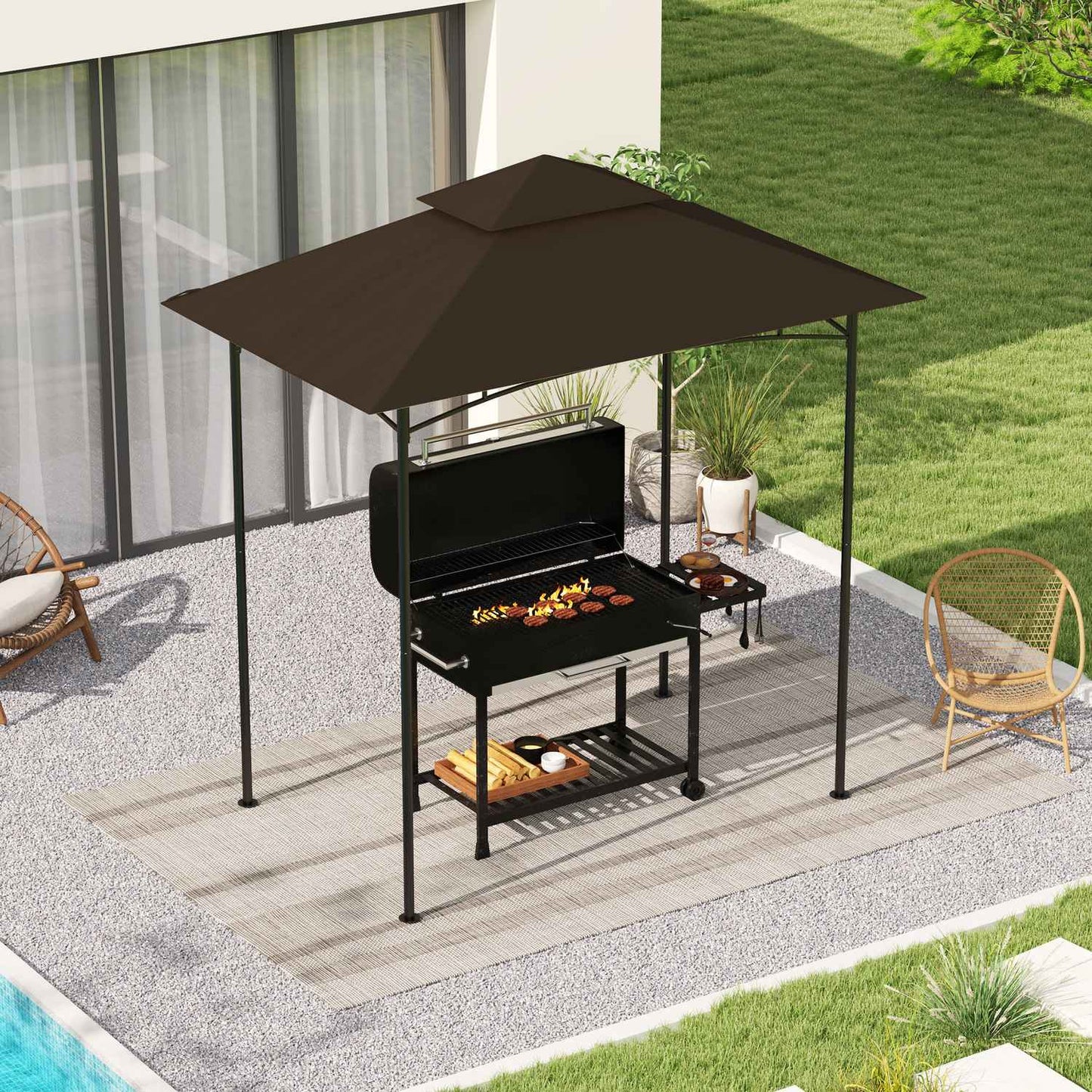 BBQ Gazebo Replacement roof, double level, water resistant