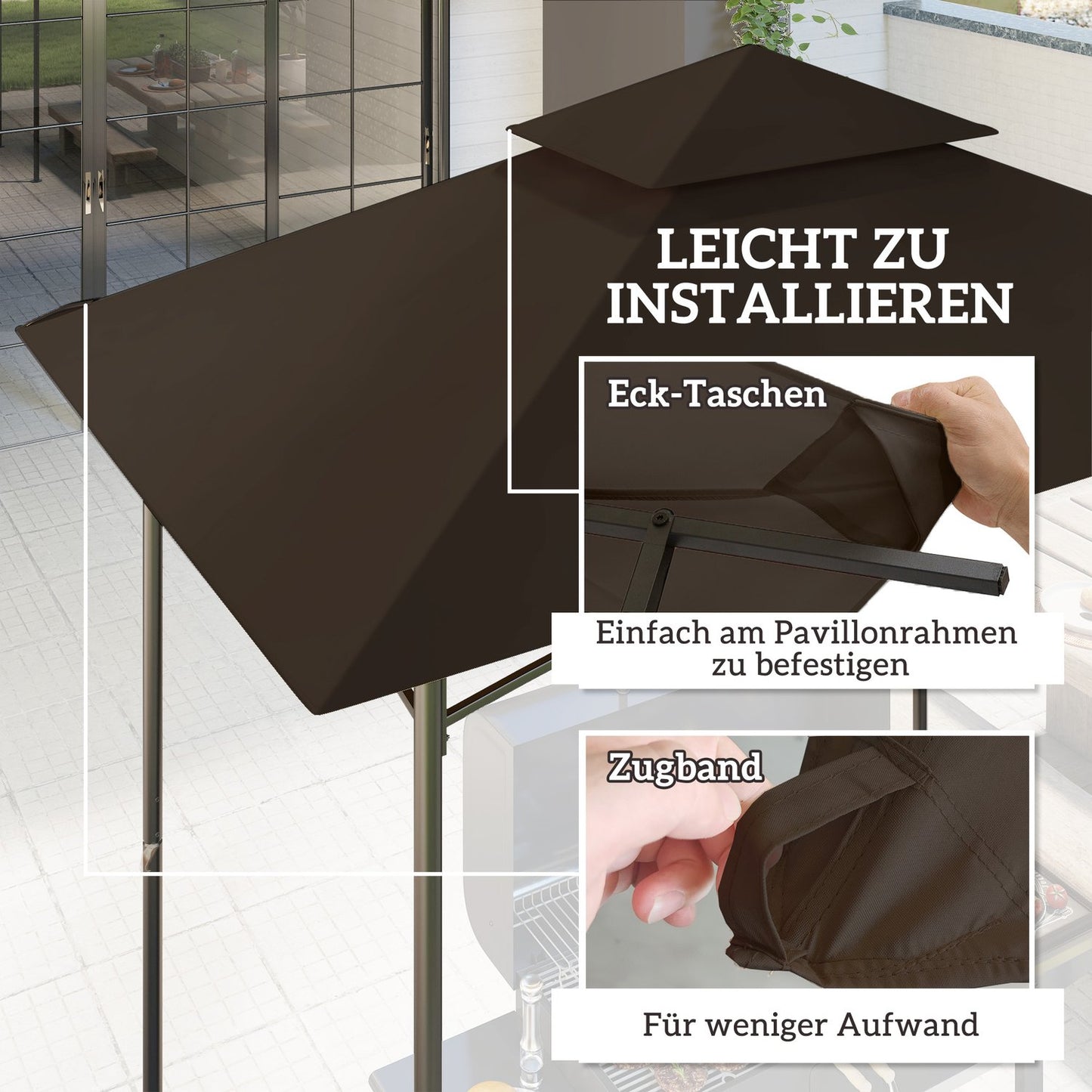 BBQ Gazebo Replacement roof, double level, water resistant