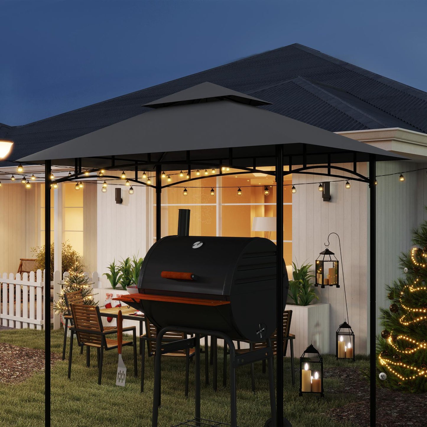 BBQ Gazebo Replacement roof 1.5 m x 2.4 m, dark grey