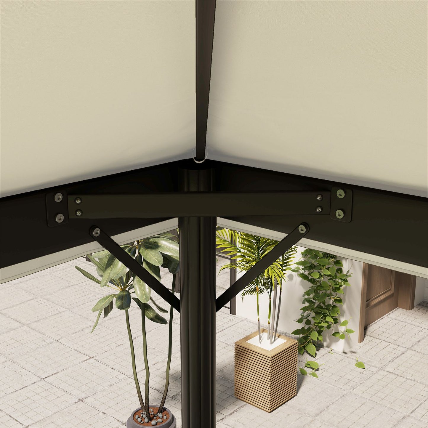 Waterproof Garden Gazebo Roof replacement 3 x 4 m, Cream white