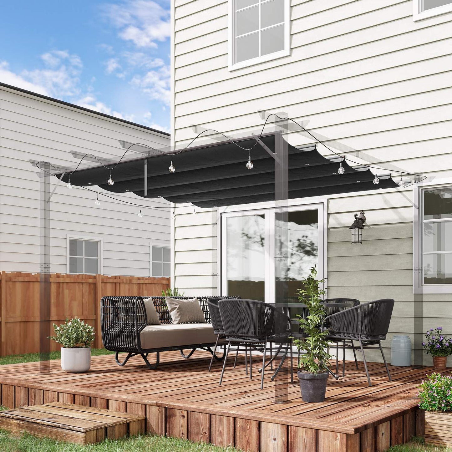 Pergola Roof replacement 2.5x2.55m, dark grey, waterproof