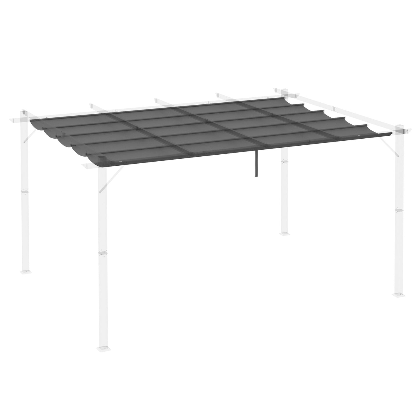 Pergola Replacement roof 3.5x2.5m, dark grey, with drainage