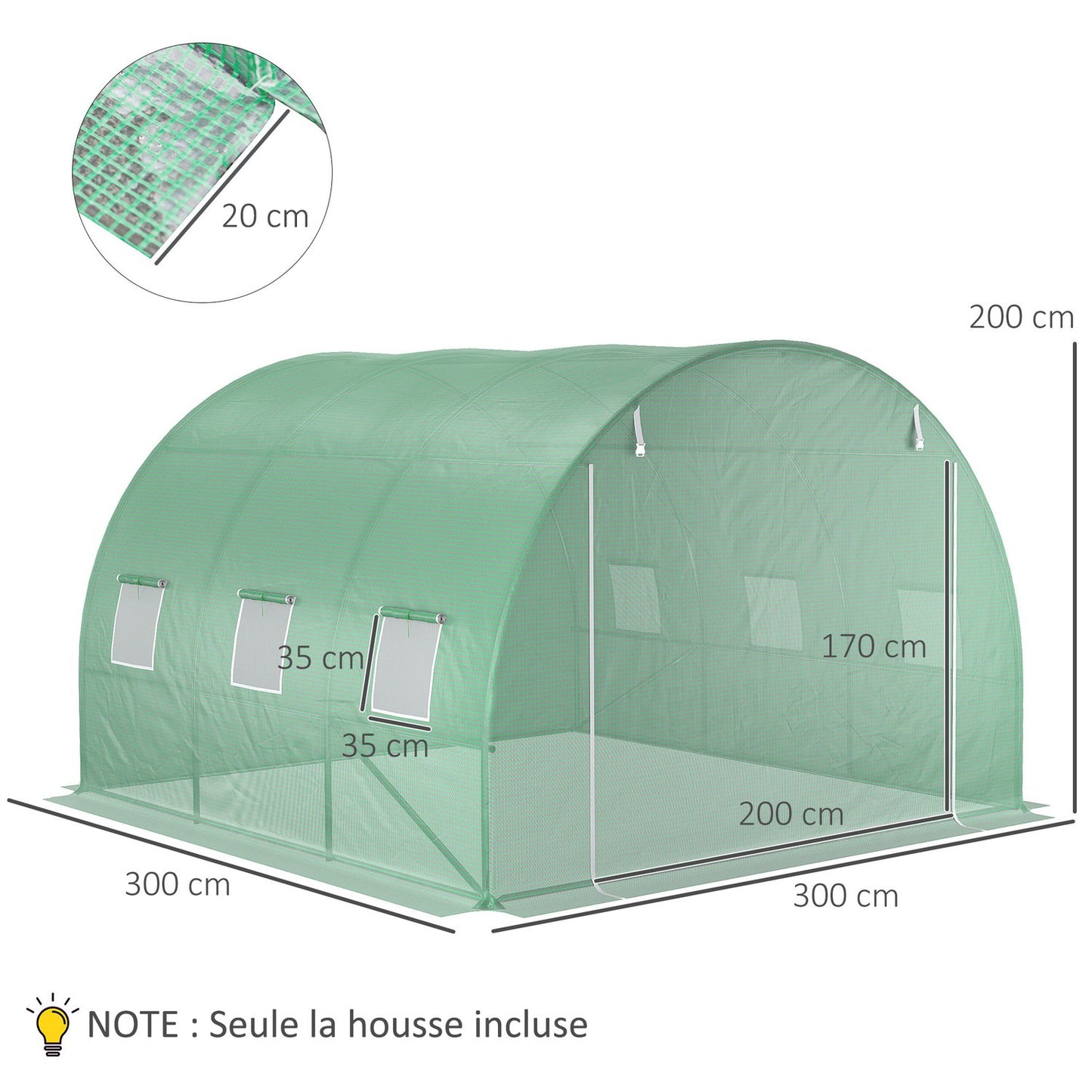 Greenhouse protection - Anti-UV Waterproof PE with roller door