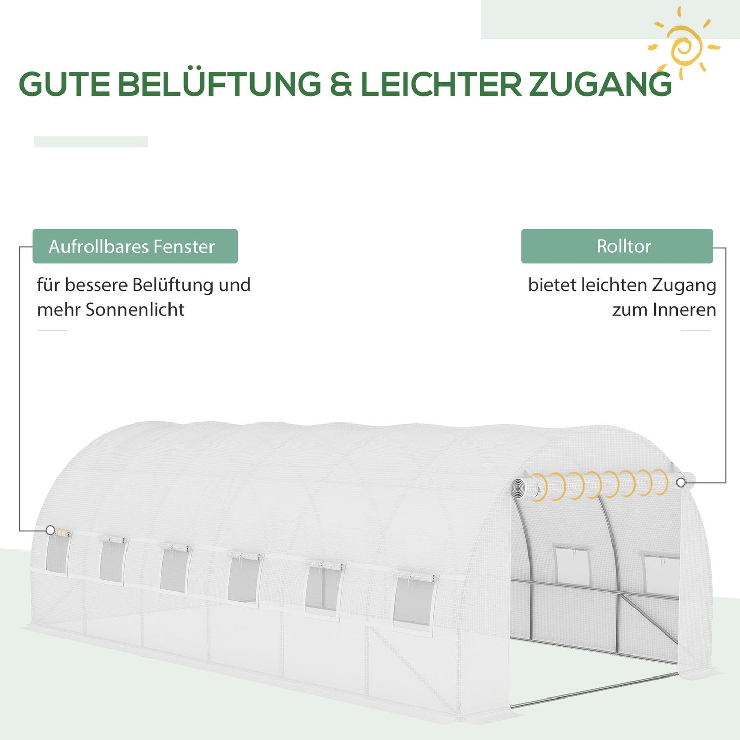 Greenhouse film - Tear-resistant, 600x300x200 cm, 12 windows