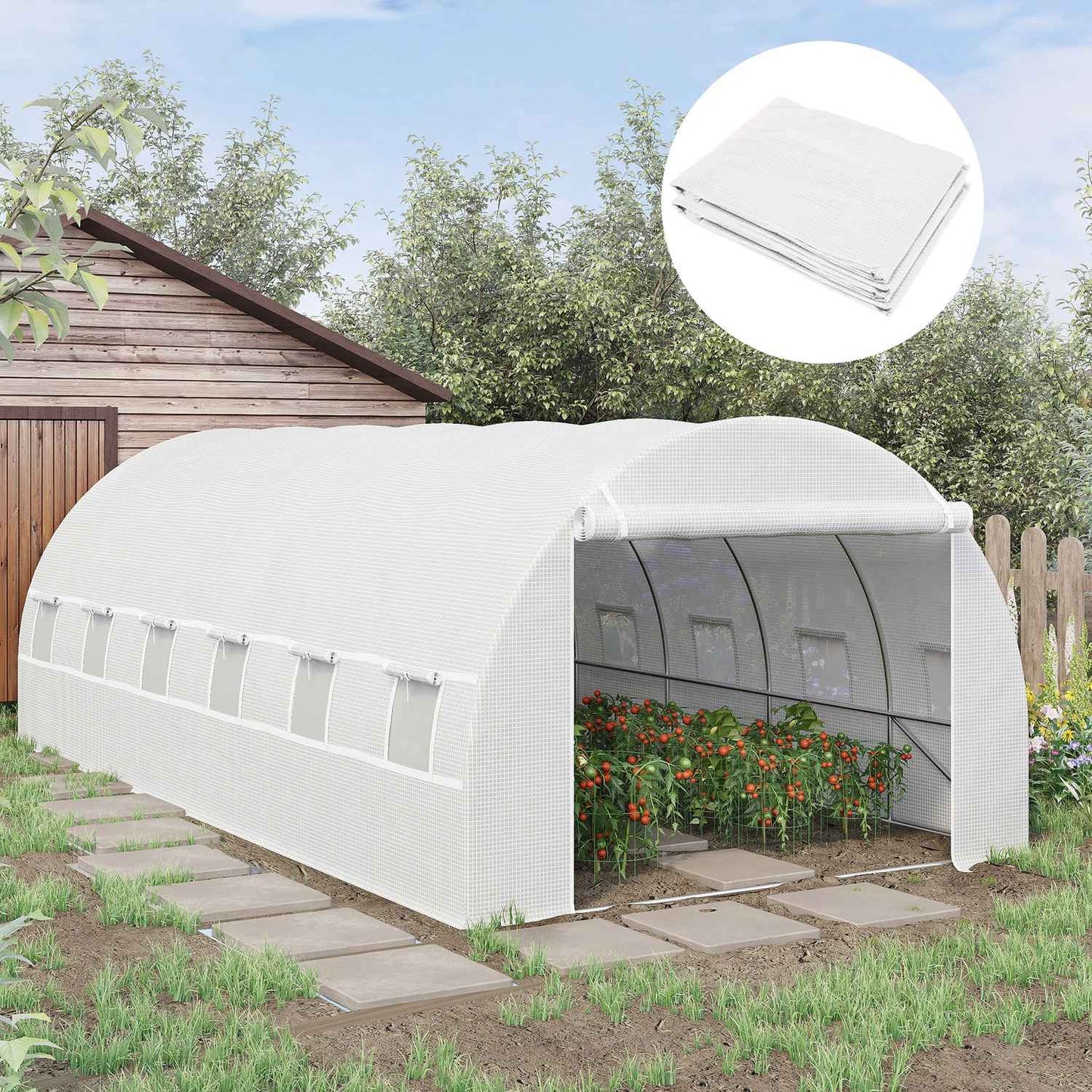 Greenhouse film - Tear-resistant, 600x300x200 cm, 12 windows