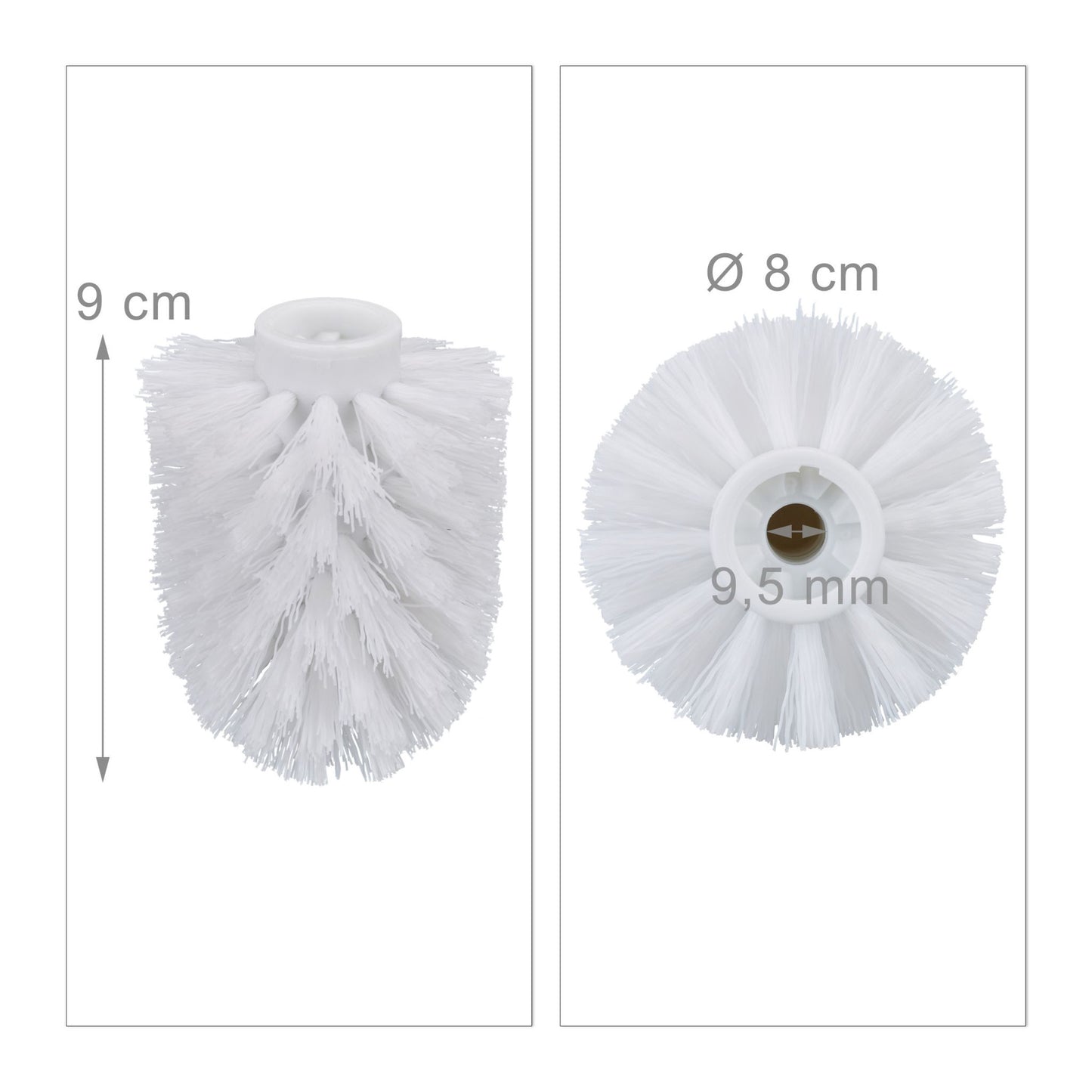Replacement kit for toilet brush head 9.5 mm D=8 cm