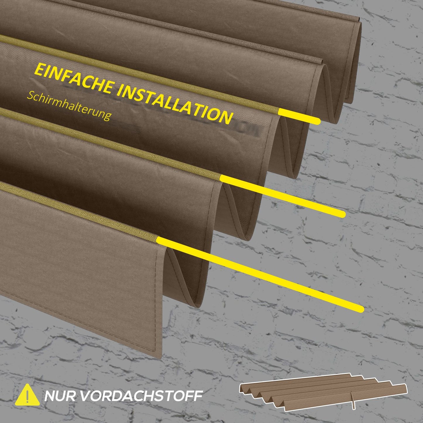 Retractable 2.85 x 2 m pergola roof, UV water resistant cover