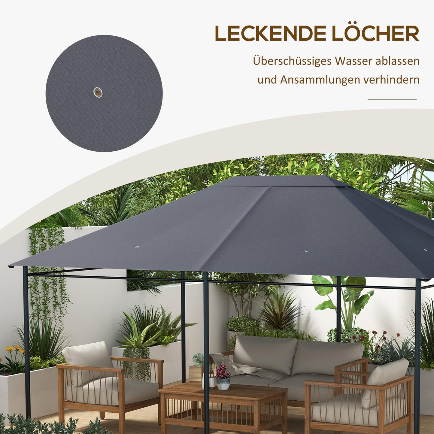 Pavilion replacement roof, 4x3m Waterproof UV30+ polyester