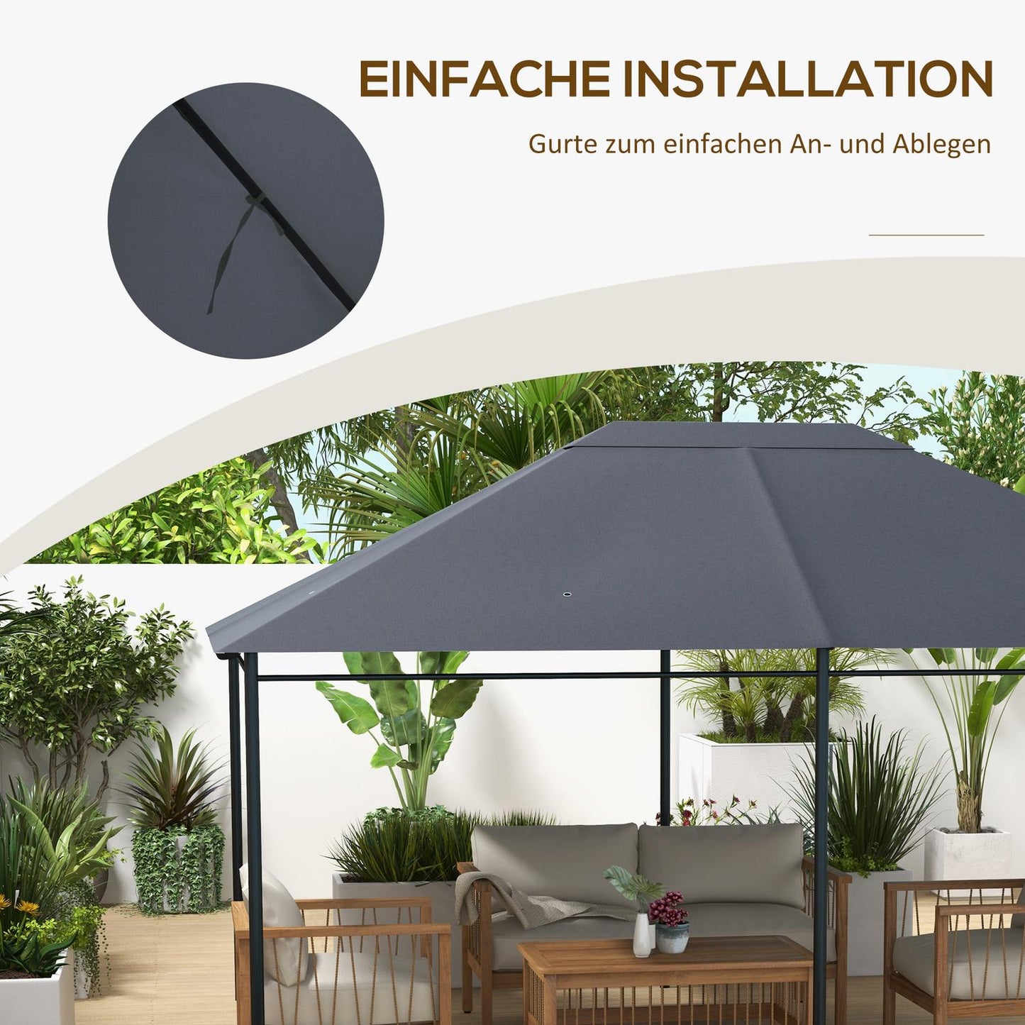 Pavilion replacement roof, 4x3m Waterproof UV30+ polyester