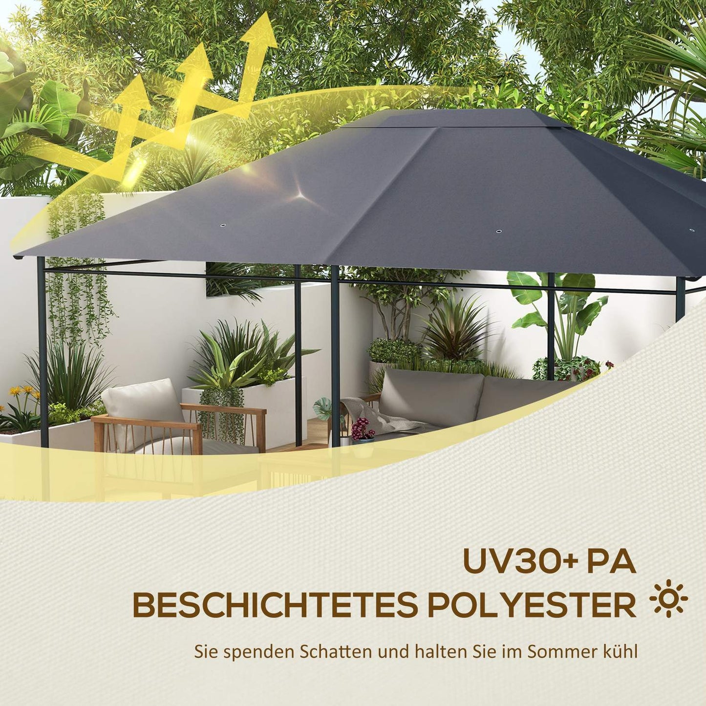 Pavilion replacement roof, 4x3m Waterproof UV30+ polyester