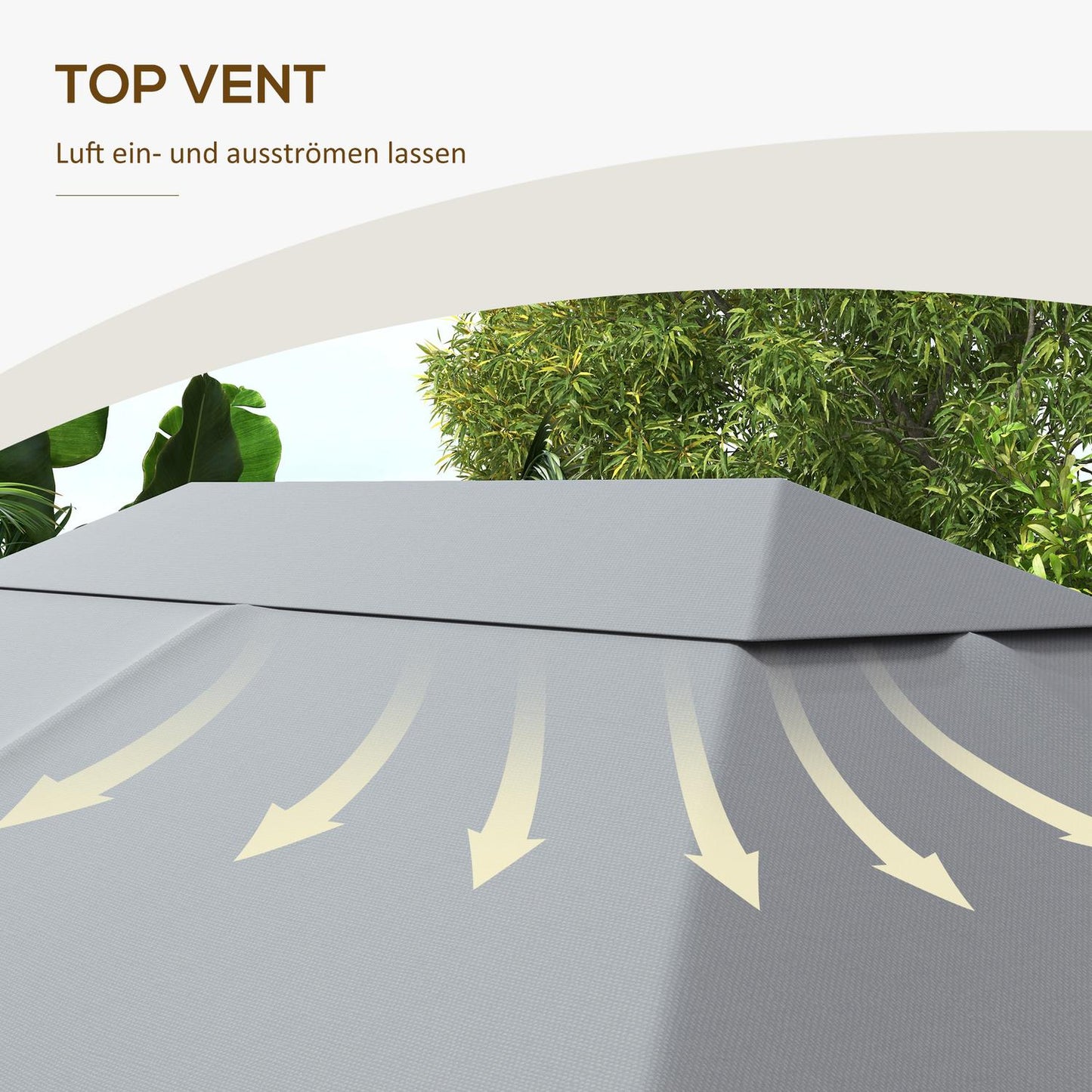 Light gray pavilion roof replacement 4x3m, UV 30+, water repellent