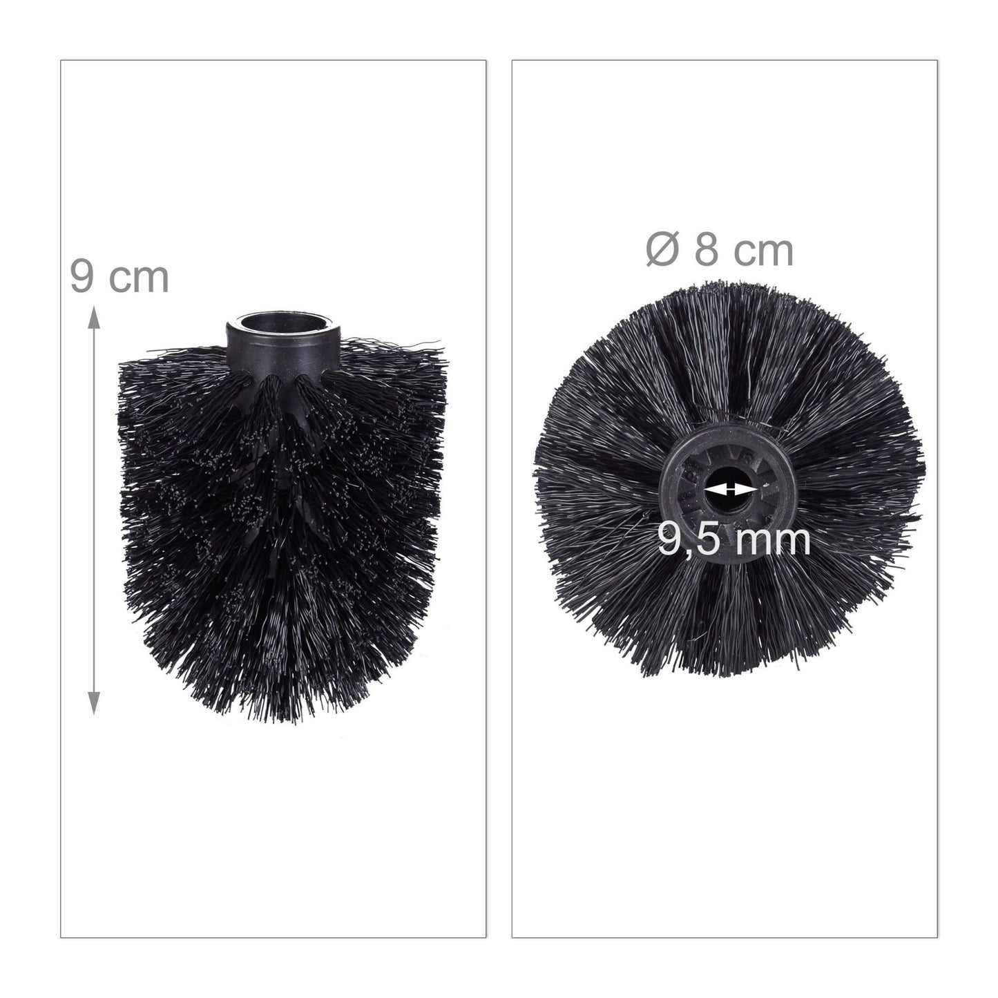 Replacement set for toilet brush head 9.5 mm D=8 cm