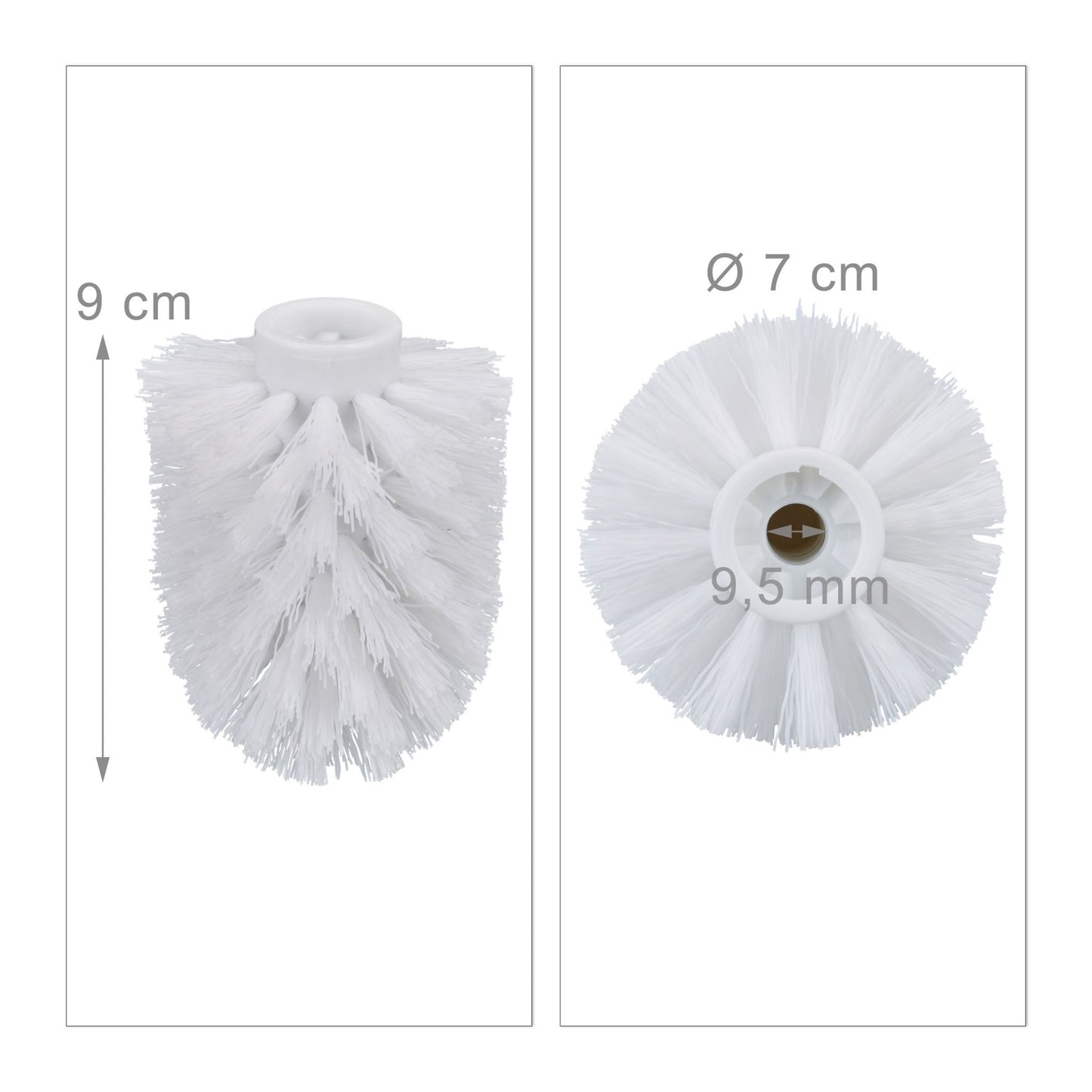 Replacement toilet brush head in set 9.5 mm