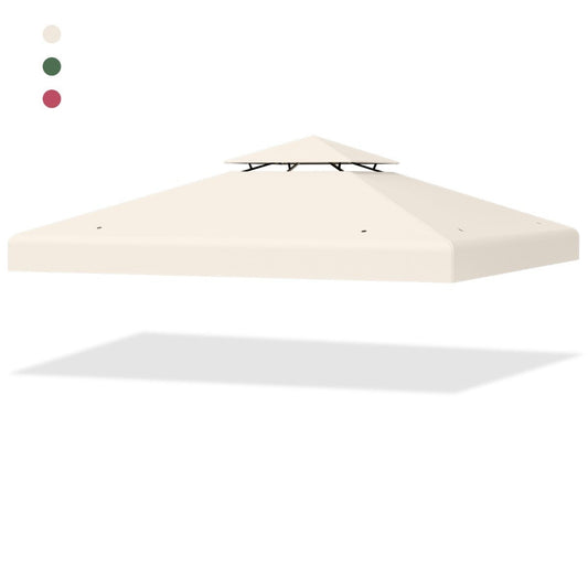 Replacement top cover 300 x 300 cm patio canopy for double-story gazebo beige