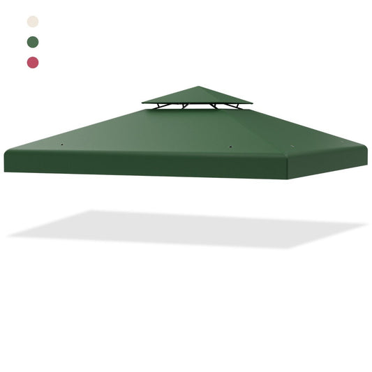 Replacement top cover 300 x 300 cm patio canopy for double-story gazebo dark green