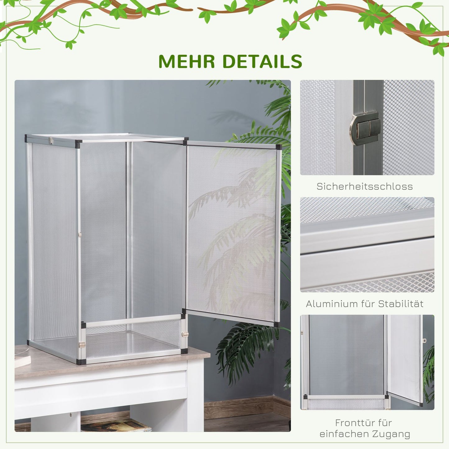 Reptile breeding box - Aluminum, 45x45x80 cm