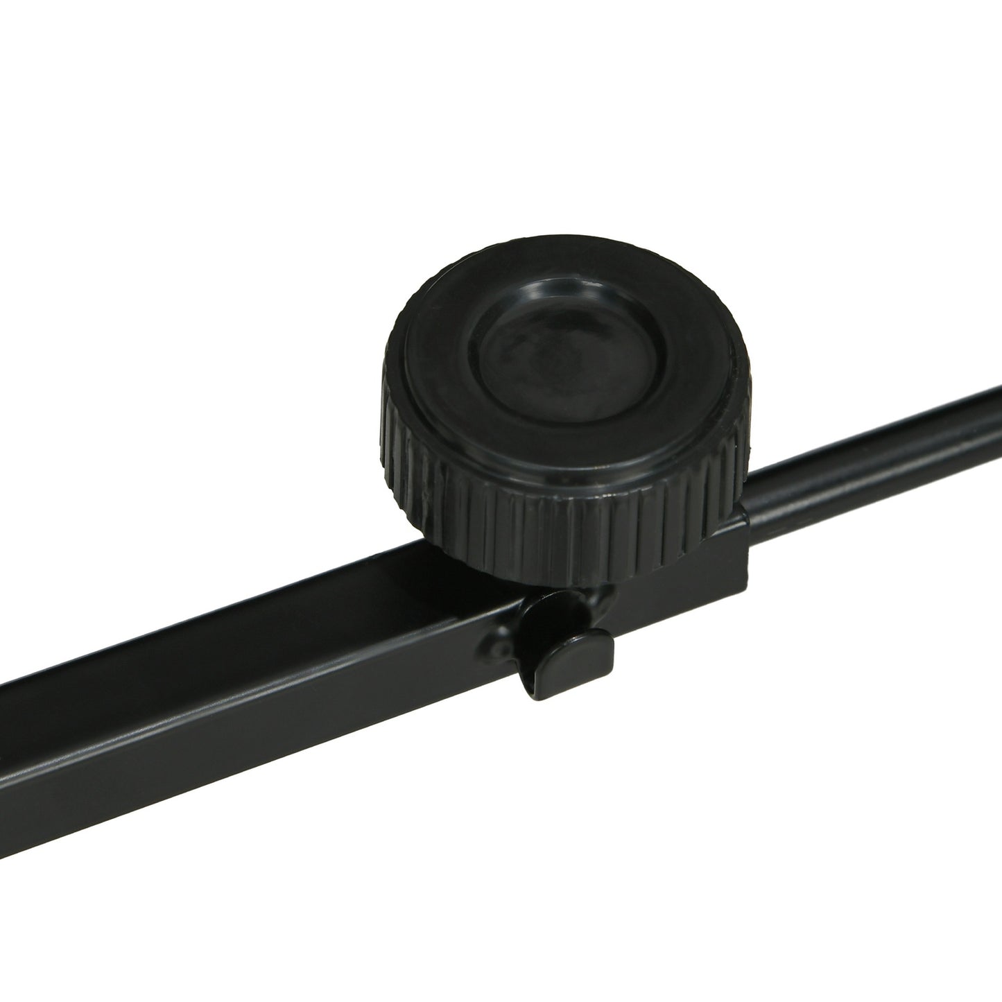 Adjustable reptile heat lamp stand, black steel, 4 wire holes