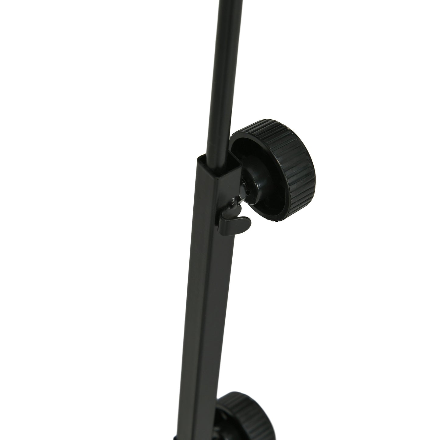 Adjustable reptile heat lamp stand, black steel, 4 wire holes