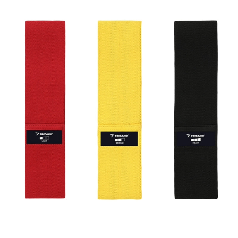Resistance Bands Set, 3 Levels, Fabric, QR Workout Plan