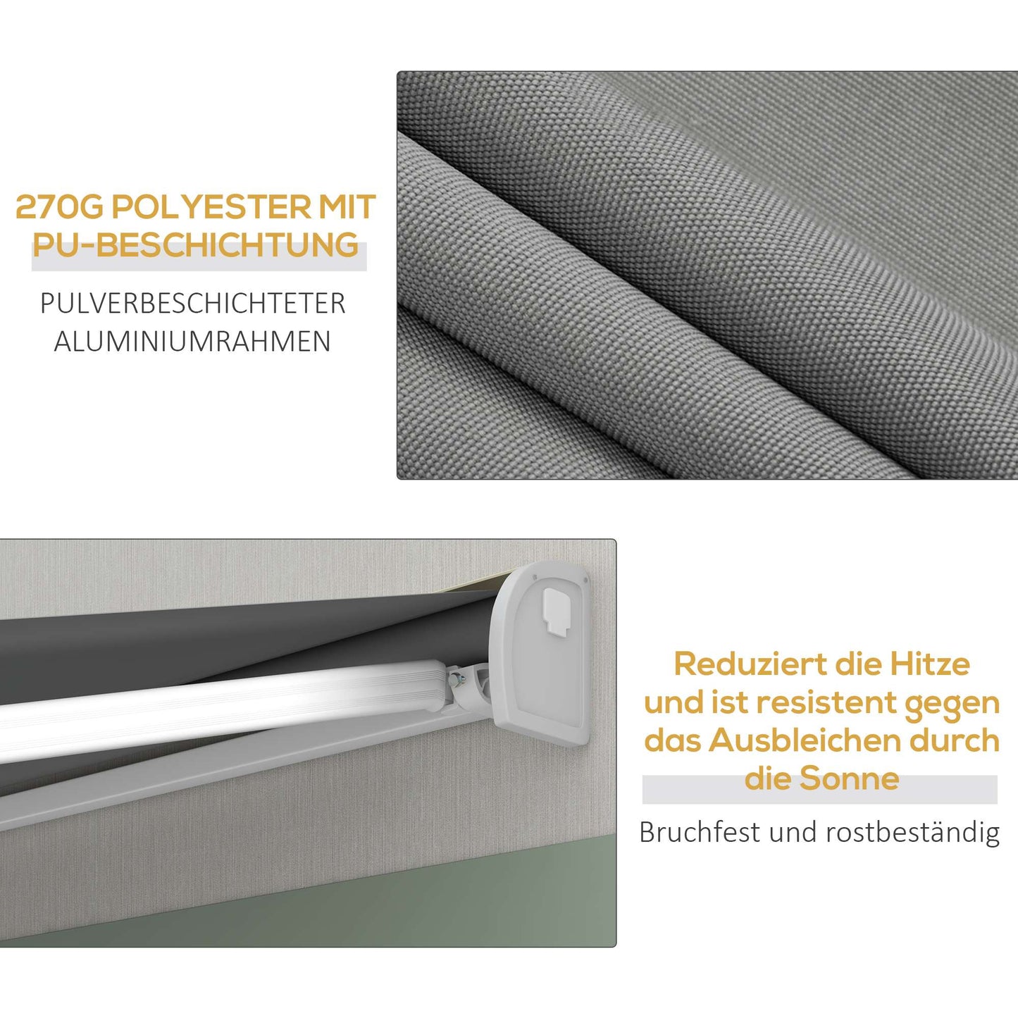 Retractable Awning, 395x300 cm, Remote & Manual Control
