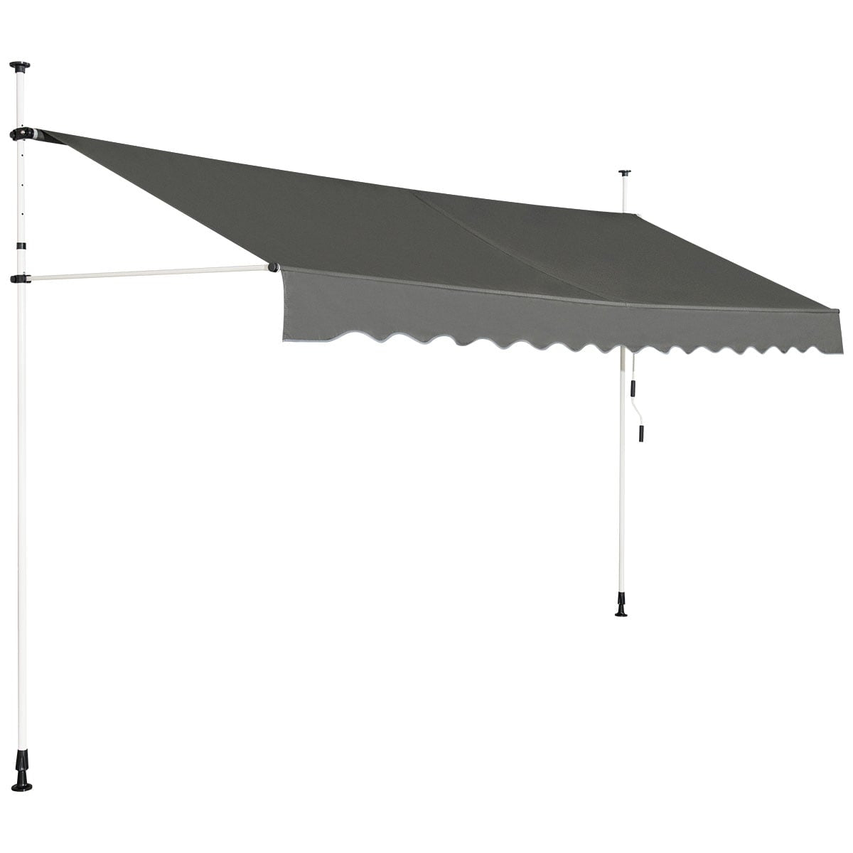 Retractable Balcony Awning, 200cm Wide, UV-Resistant, Grey