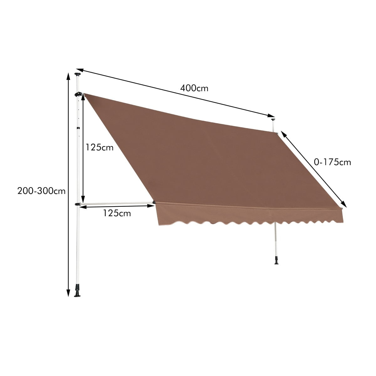 Retractable Balcony Awning, 400 cm, UV-Resistant, Adjustable