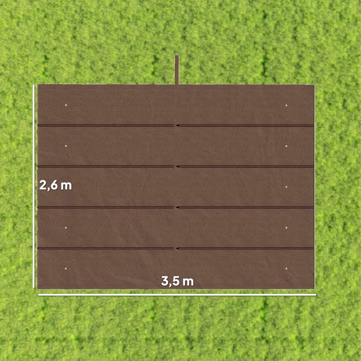 Retractable Pergola Replacement Canopy, 4x3m, Coffee, Polyester