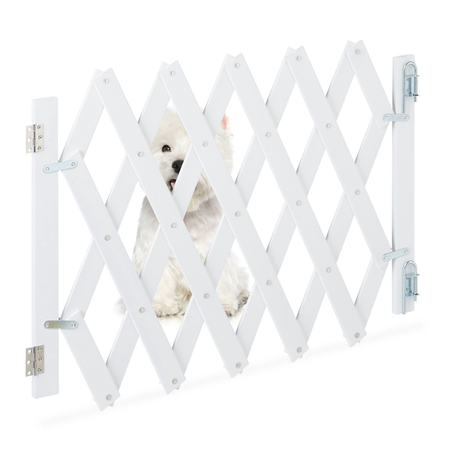 Retractable dog rail in white