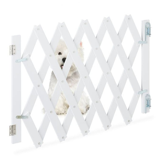 Retractable dog rail in white