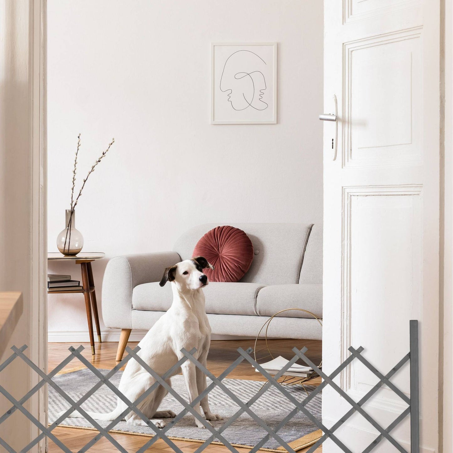 Retractable trellis gray