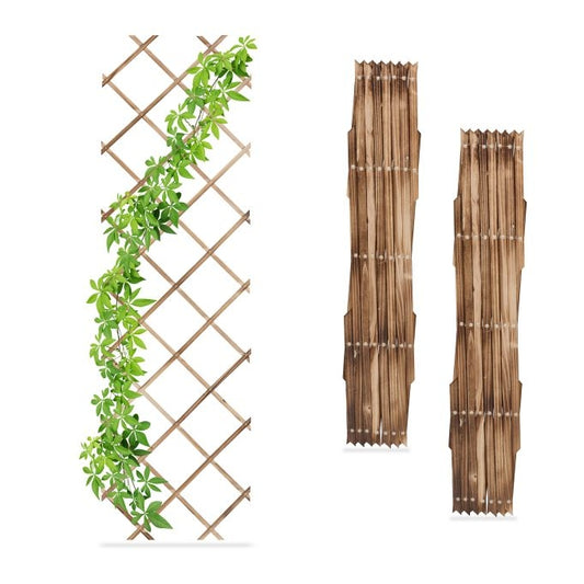 Retractable trellis in wood, set of 3